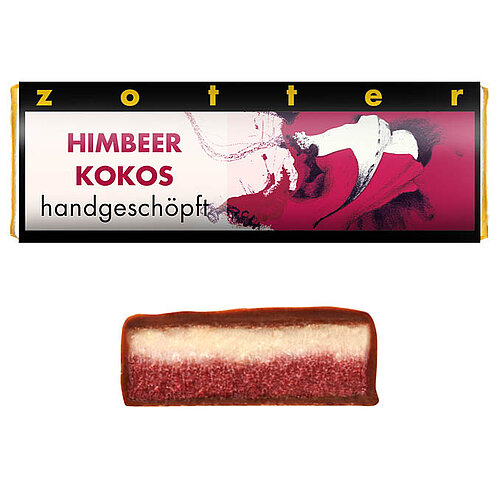 Handgesch Pfte Schoko Minis Himbeer Und Kokos G Zotter Schokolade